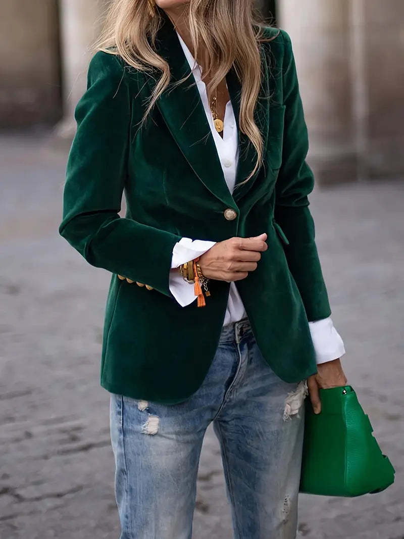 Laila fitted velvet blazer jacket – image 10