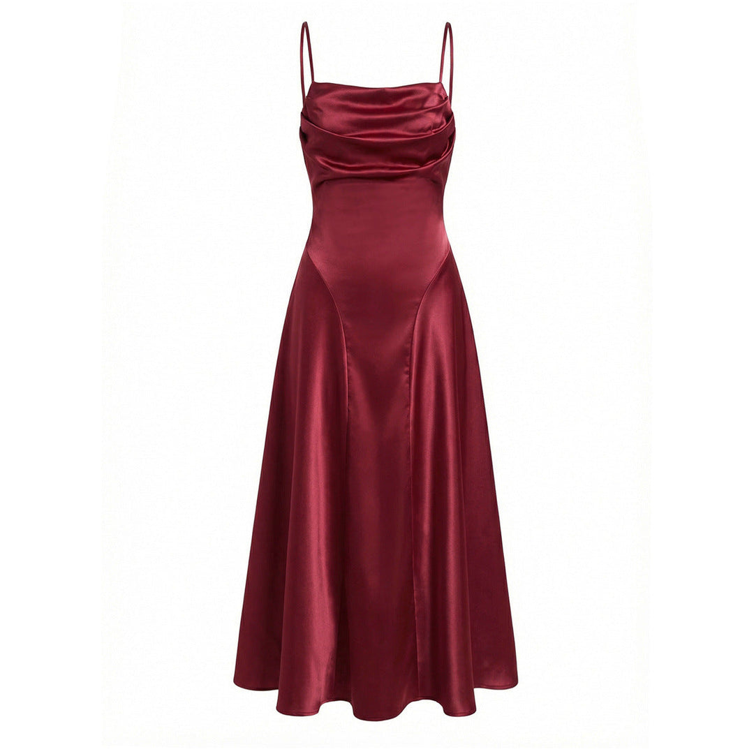 Blakely draped satin maxi dress – image 4