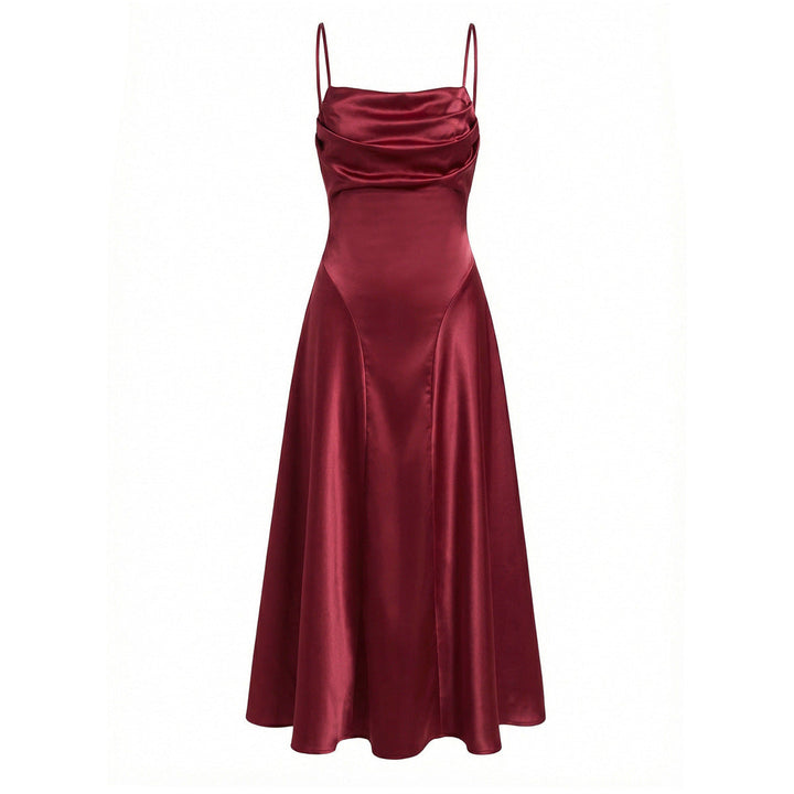 Blakely draped satin maxi dress – image 4