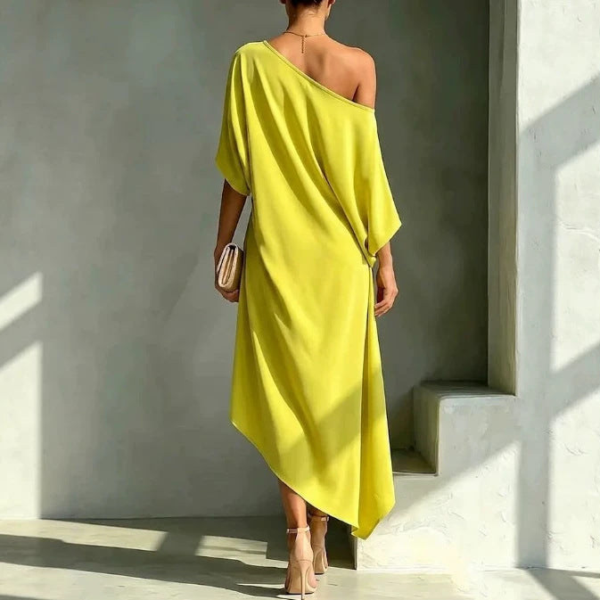 Amanda one shoulder batwing sleeve maxi dress – image 3