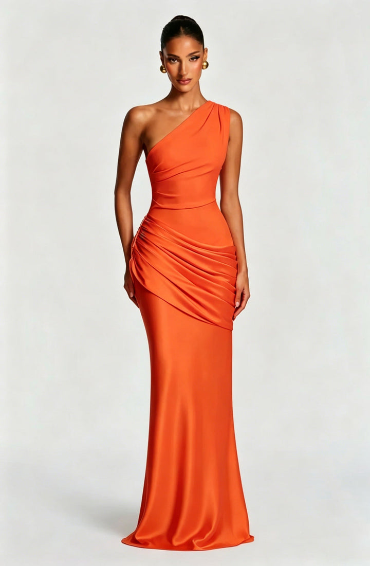 Kiana draped one shoulder maxi dress – image 13