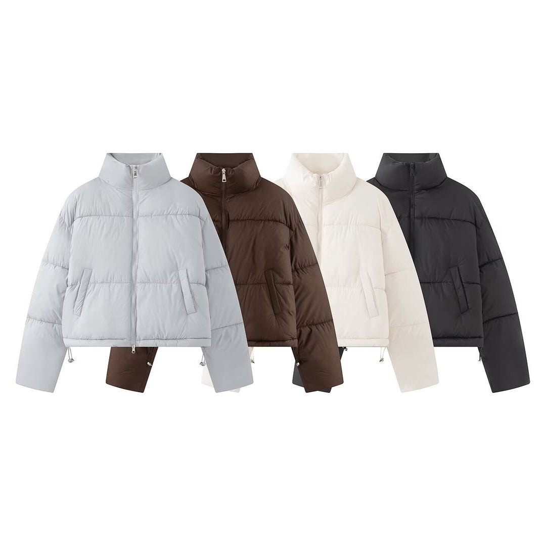 Larissa high collar cropped puffer jacket – image 5