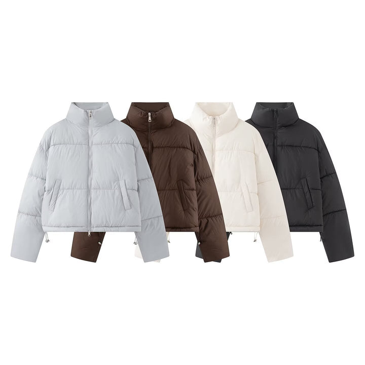 Larissa high collar cropped puffer jacket – image 5