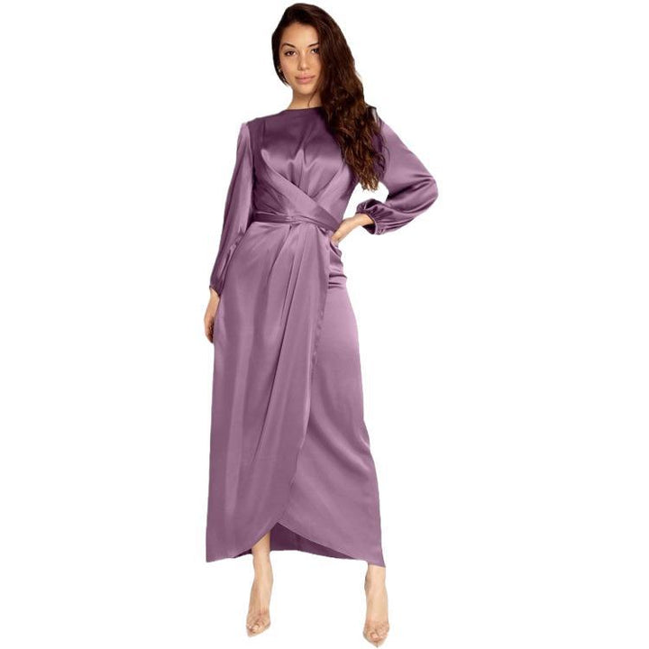 Palmer long sleeve satin wrap maxi dress – image 5