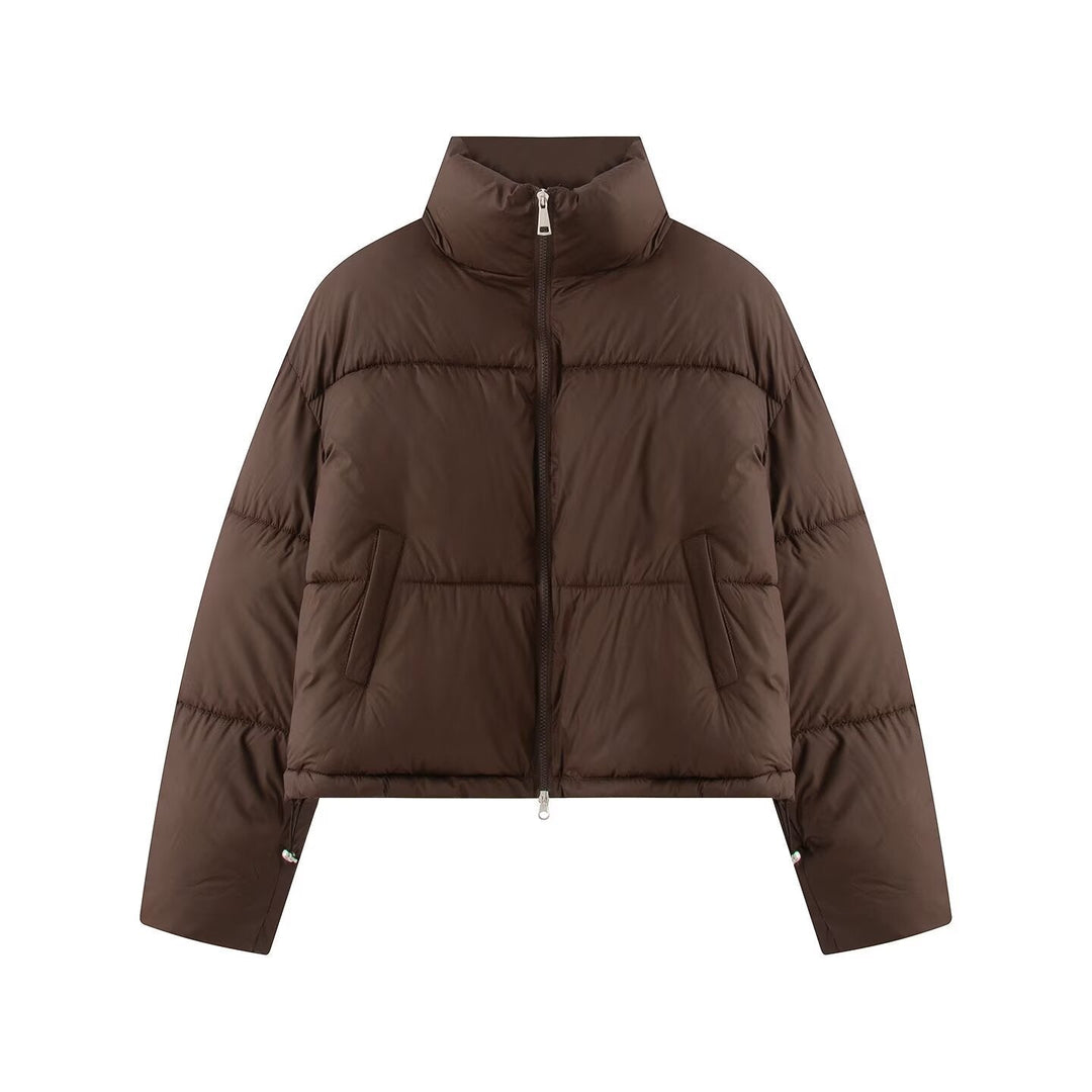 Larissa high collar cropped puffer jacket – image 9
