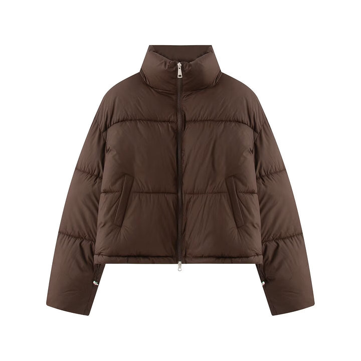 Larissa high collar cropped puffer jacket – image 9