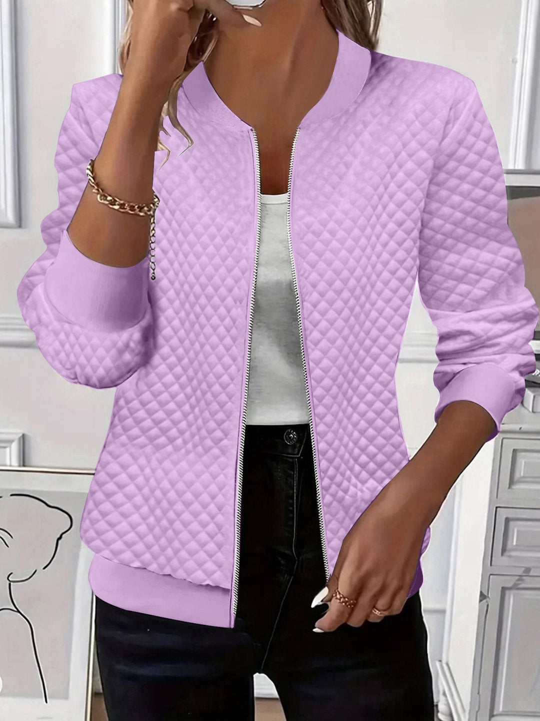 Carolina quilted bomber jacket – image 6