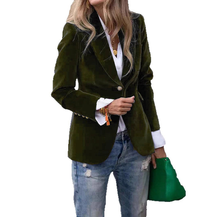 Laila fitted velvet blazer jacket – image 5