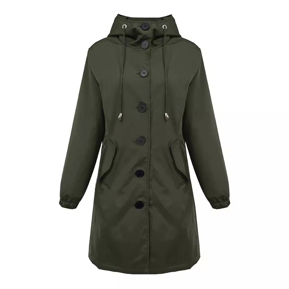 Sydney hooded button front rain parka – image 2