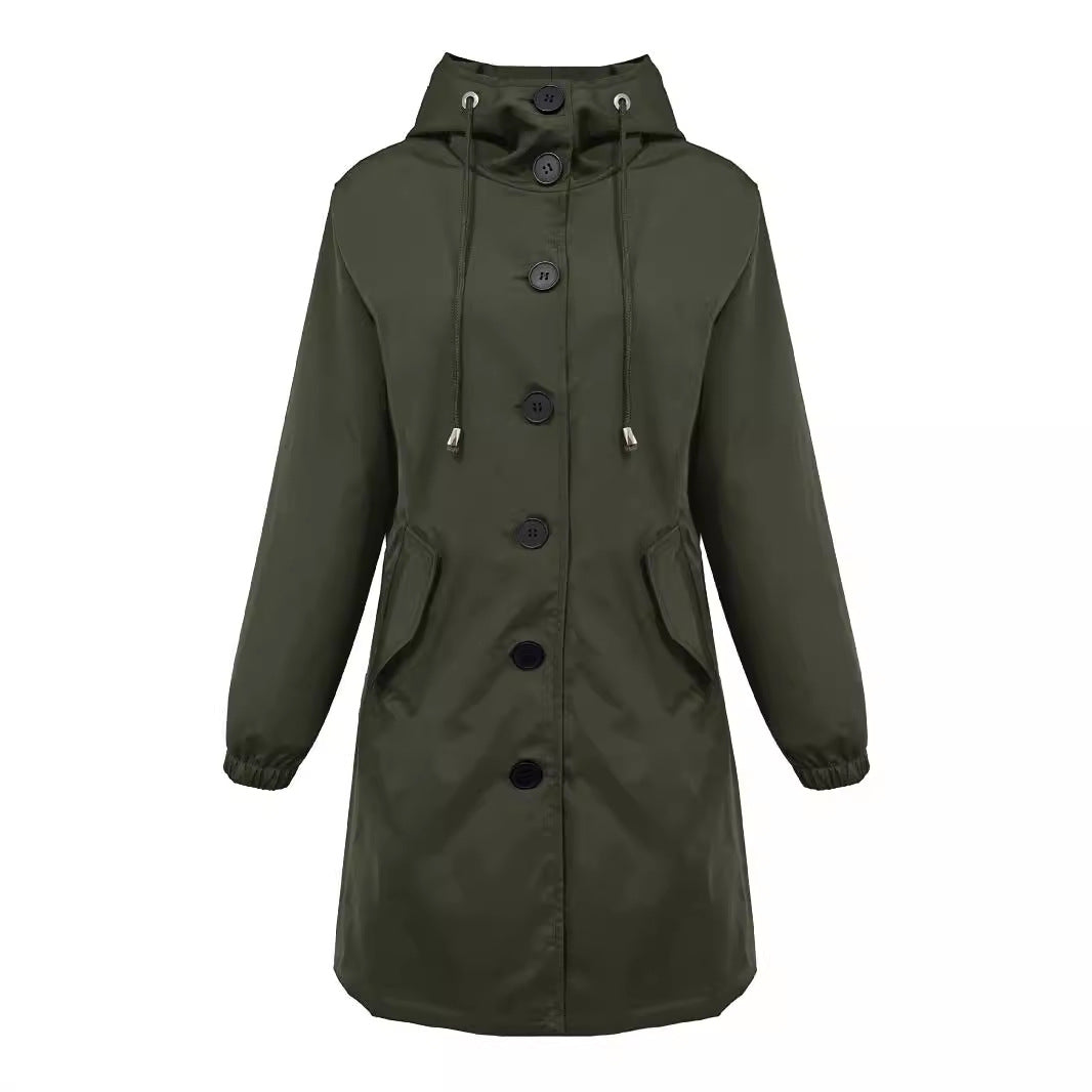 Sydney hooded button front rain parka – image 2