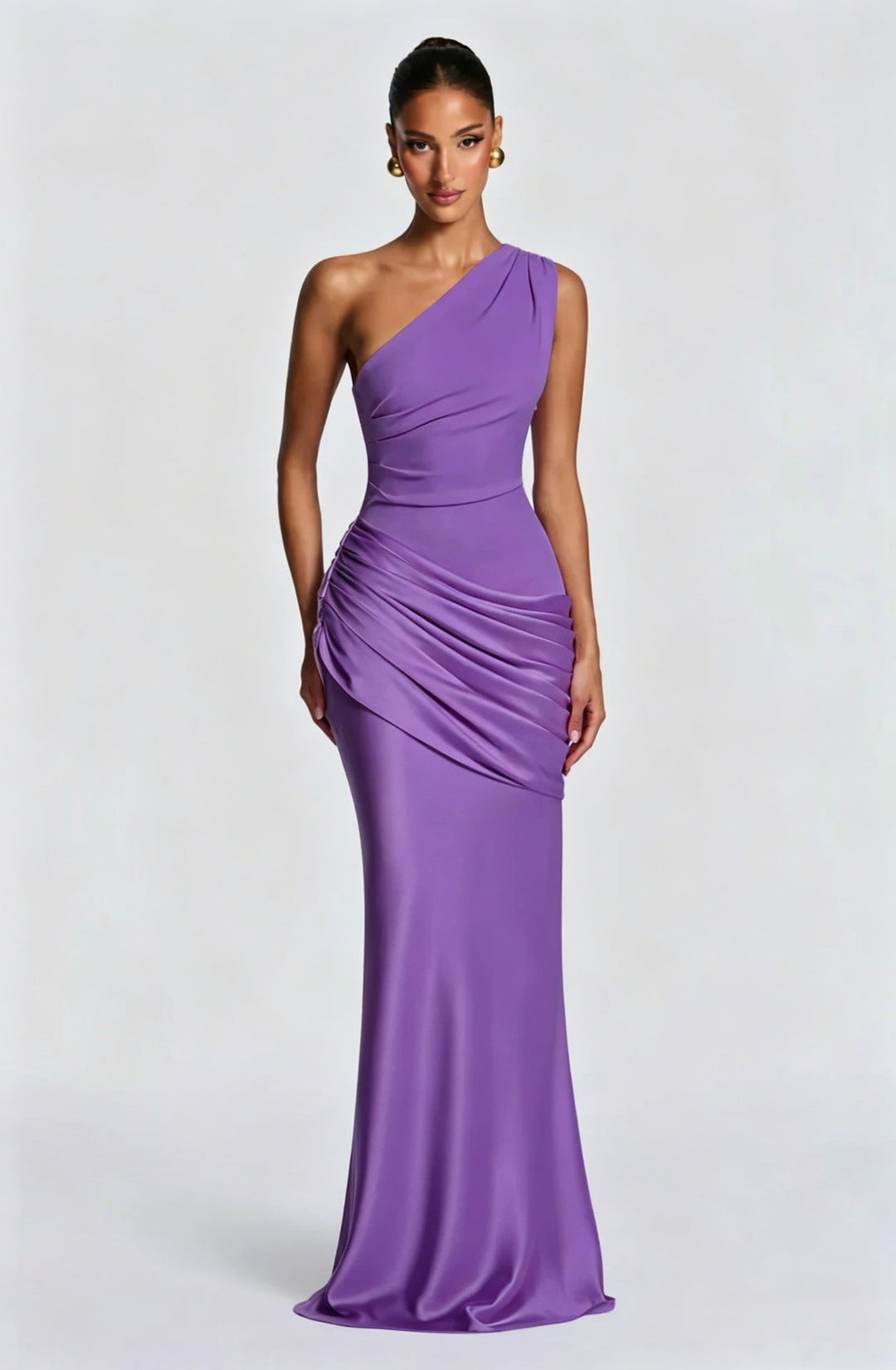 Kiana draped one shoulder maxi dress – image 11