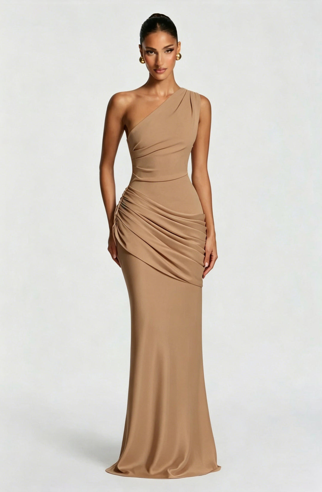 Kiana draped one shoulder maxi dress – image 15