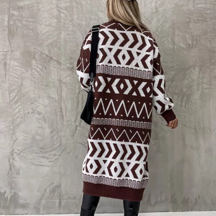 Kensley geometric pattern knit coat – image 4