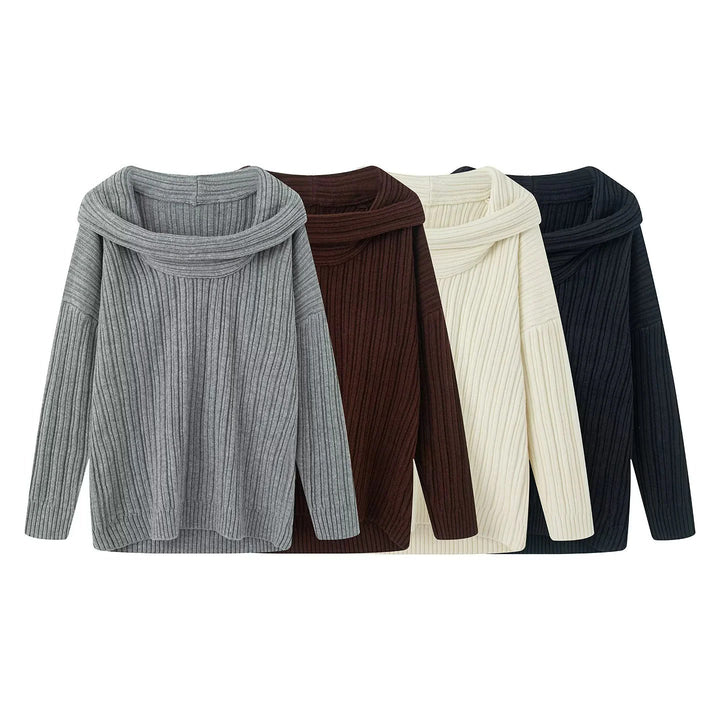 Kaylee wide roll neck ribbed sweater