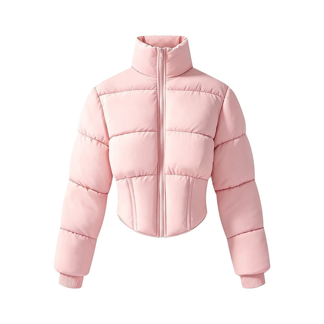 Leighton cropped puffer jacket with corset waist – image 8