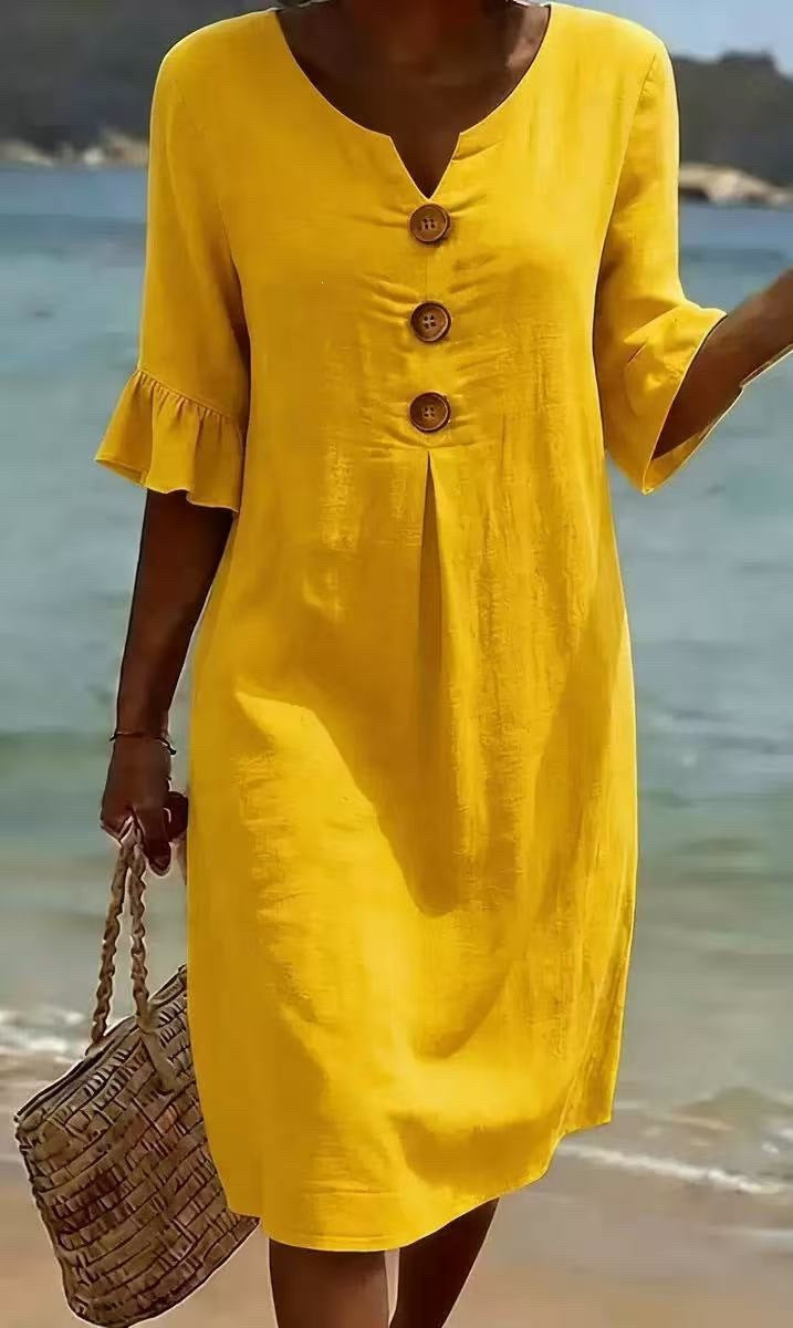 Avalon button front loose fit dress – image 8