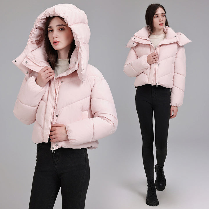 Faye cropped puffer jacket with removable hood – image 8
