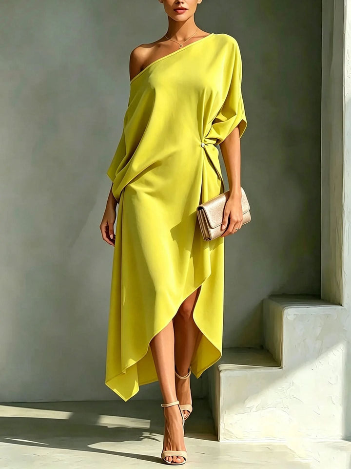Amanda one shoulder batwing sleeve maxi dress