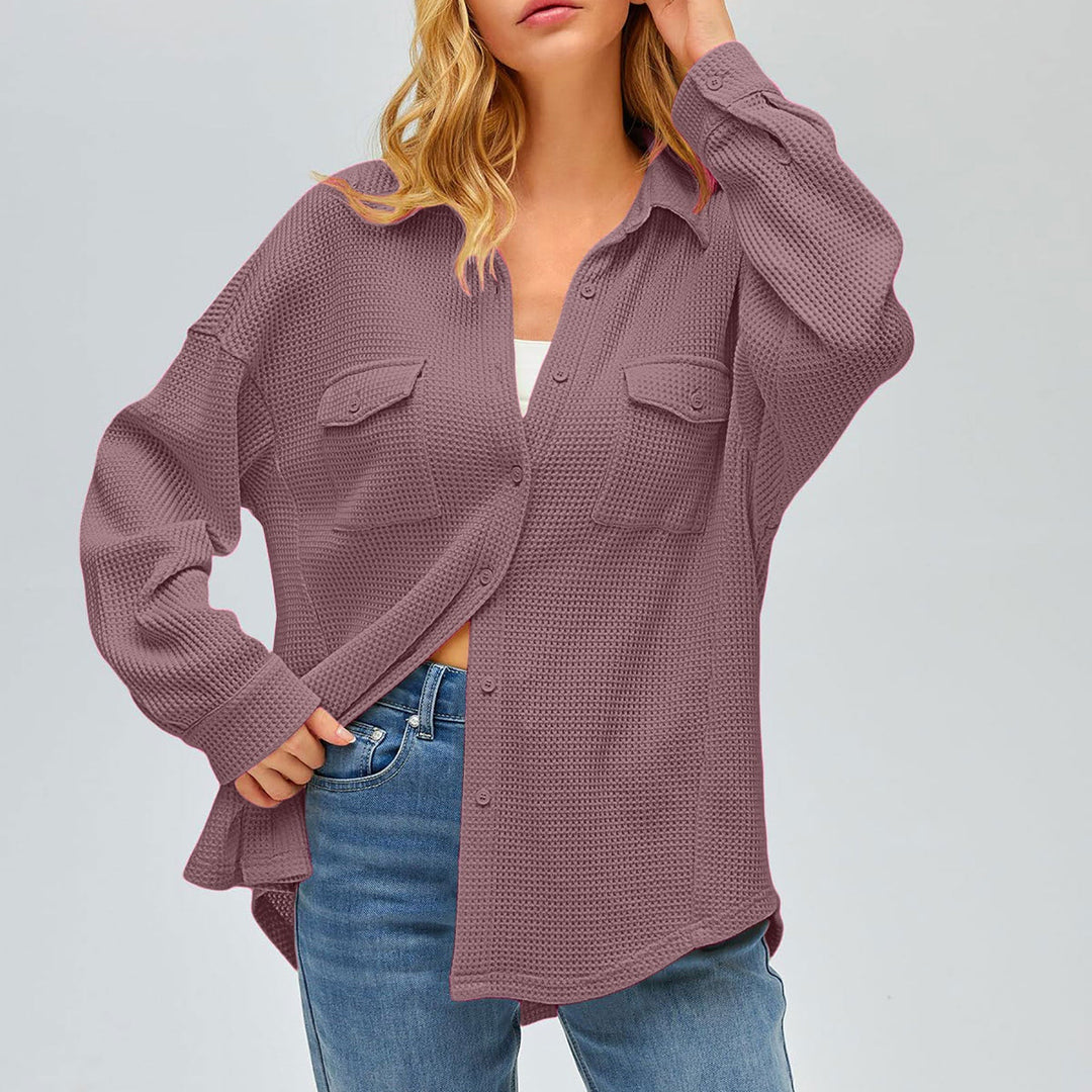 Parker oversized waffle knit shacket – image 12