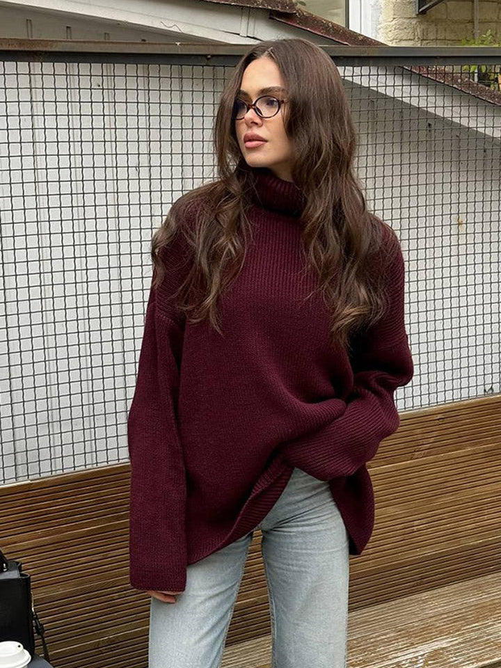 Brenna oversized ribbed turtleneck sweater – image 11