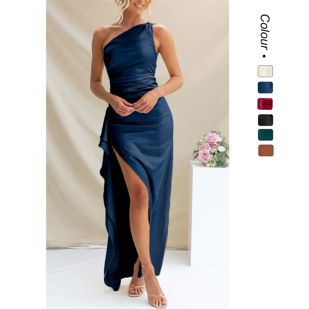 Galilea one shoulder side slit maxi dress