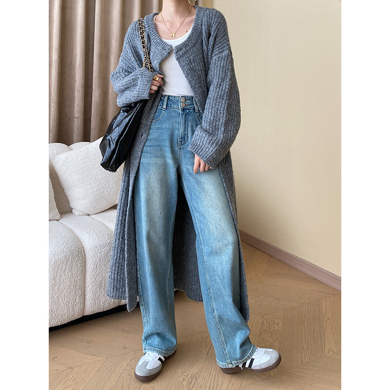 Ilana long textured pattern knit coat