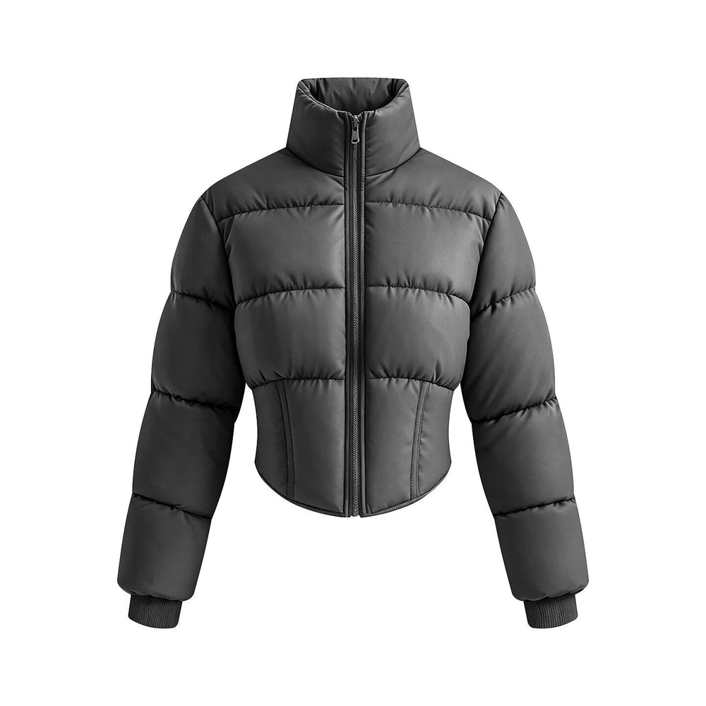 Leighton cropped puffer jacket with corset waist – image 2