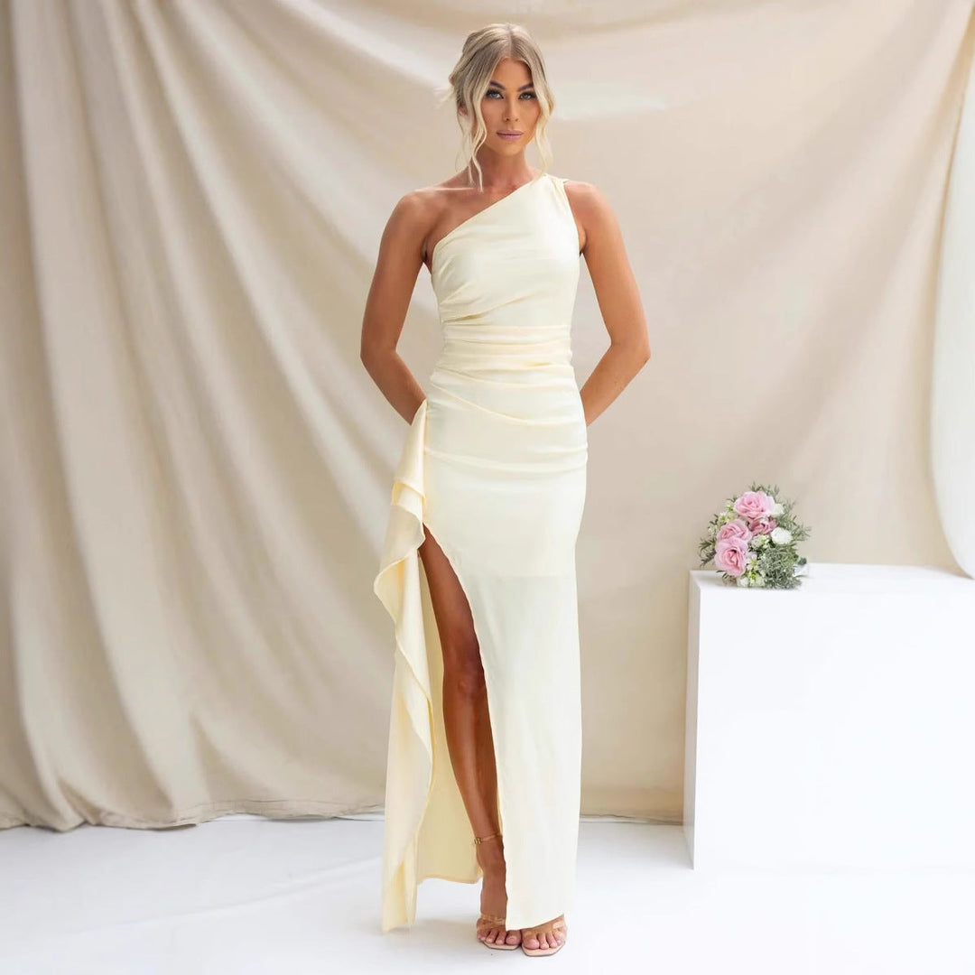 Galilea one shoulder side slit maxi dress – image 3