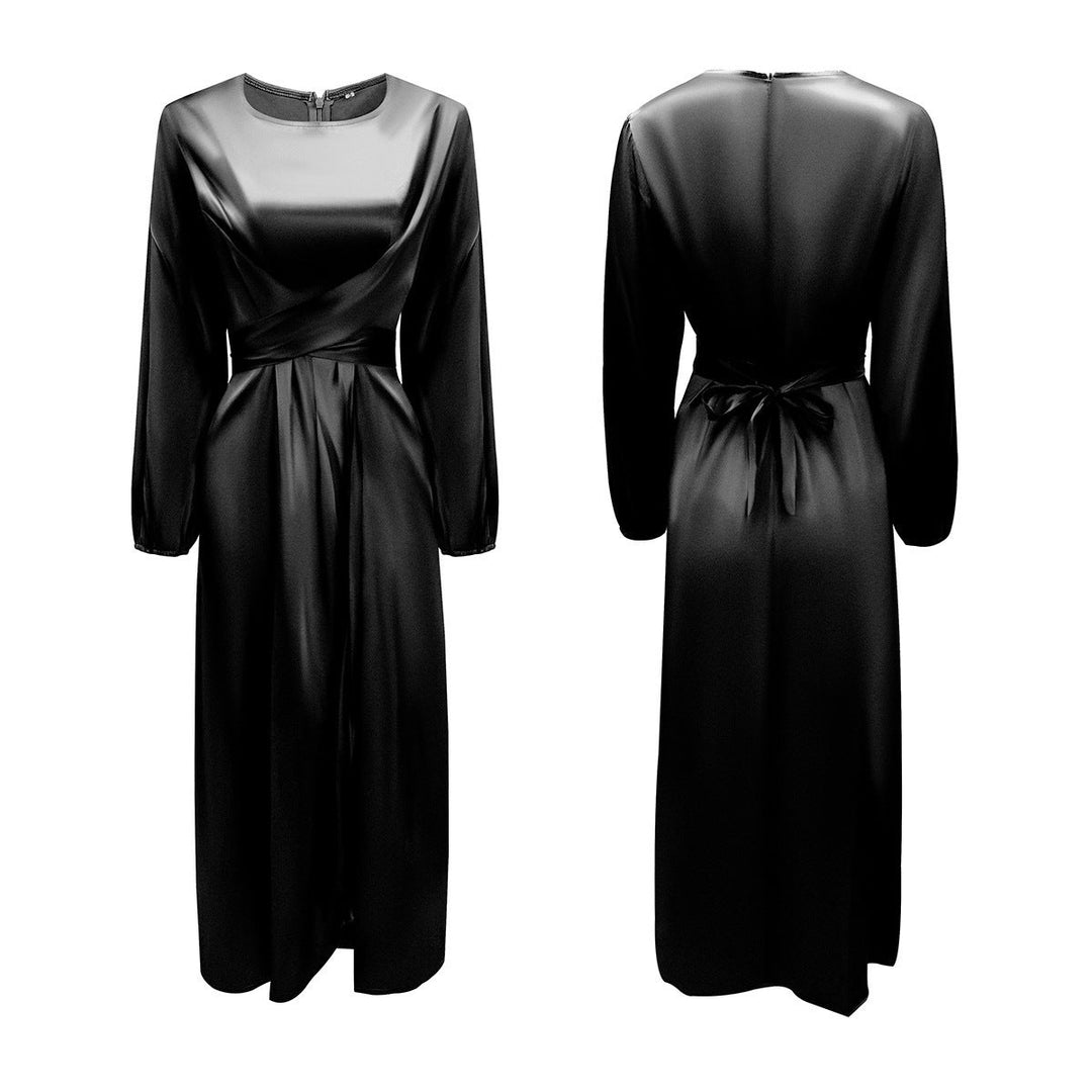 Palmer long sleeve satin wrap maxi dress – image 10