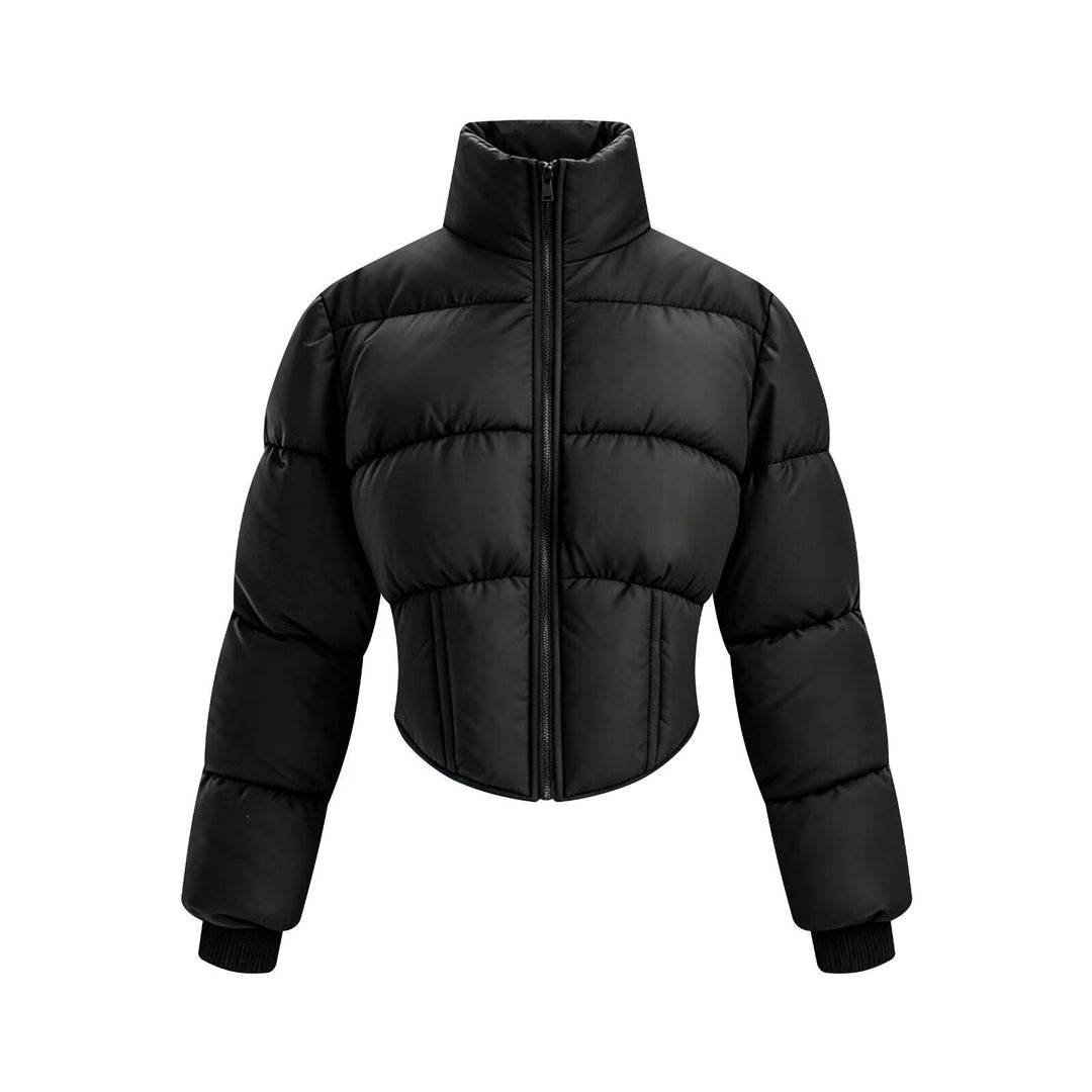 Leighton cropped puffer jacket with corset waist – image 9