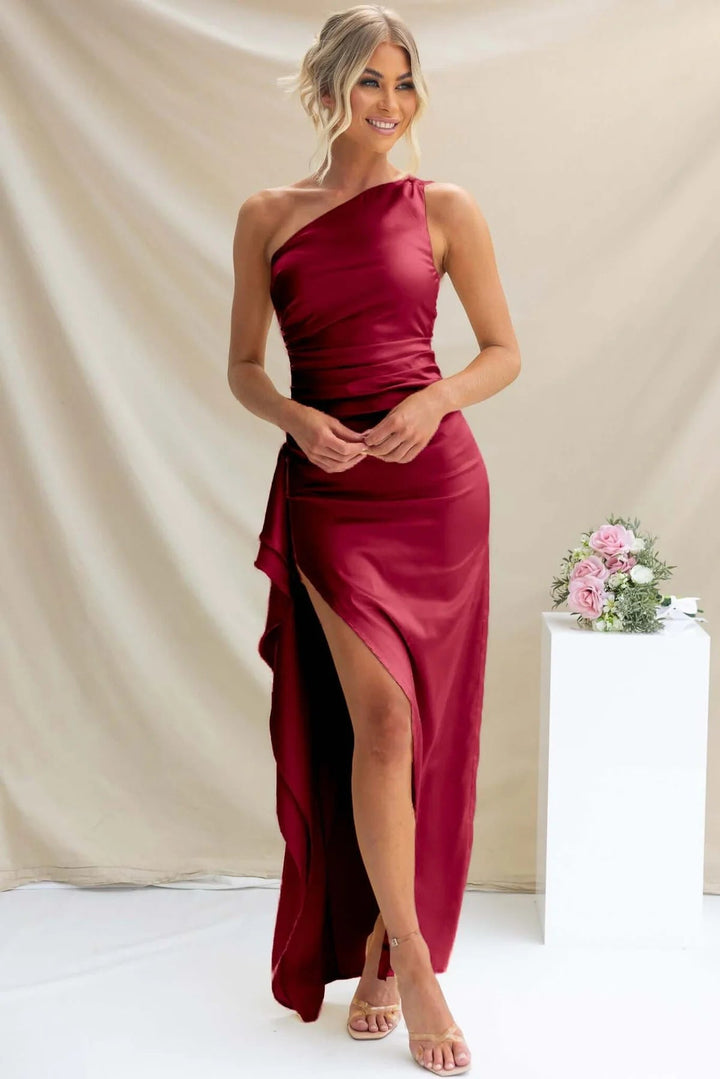 Galilea one shoulder side slit maxi dress – image 6