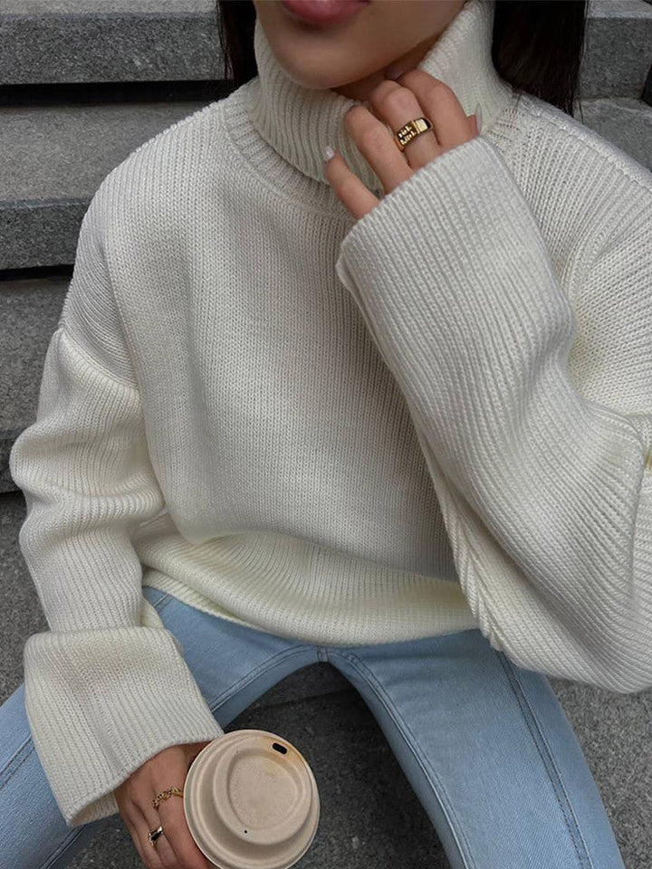 Brenna oversized ribbed turtleneck sweater – image 10