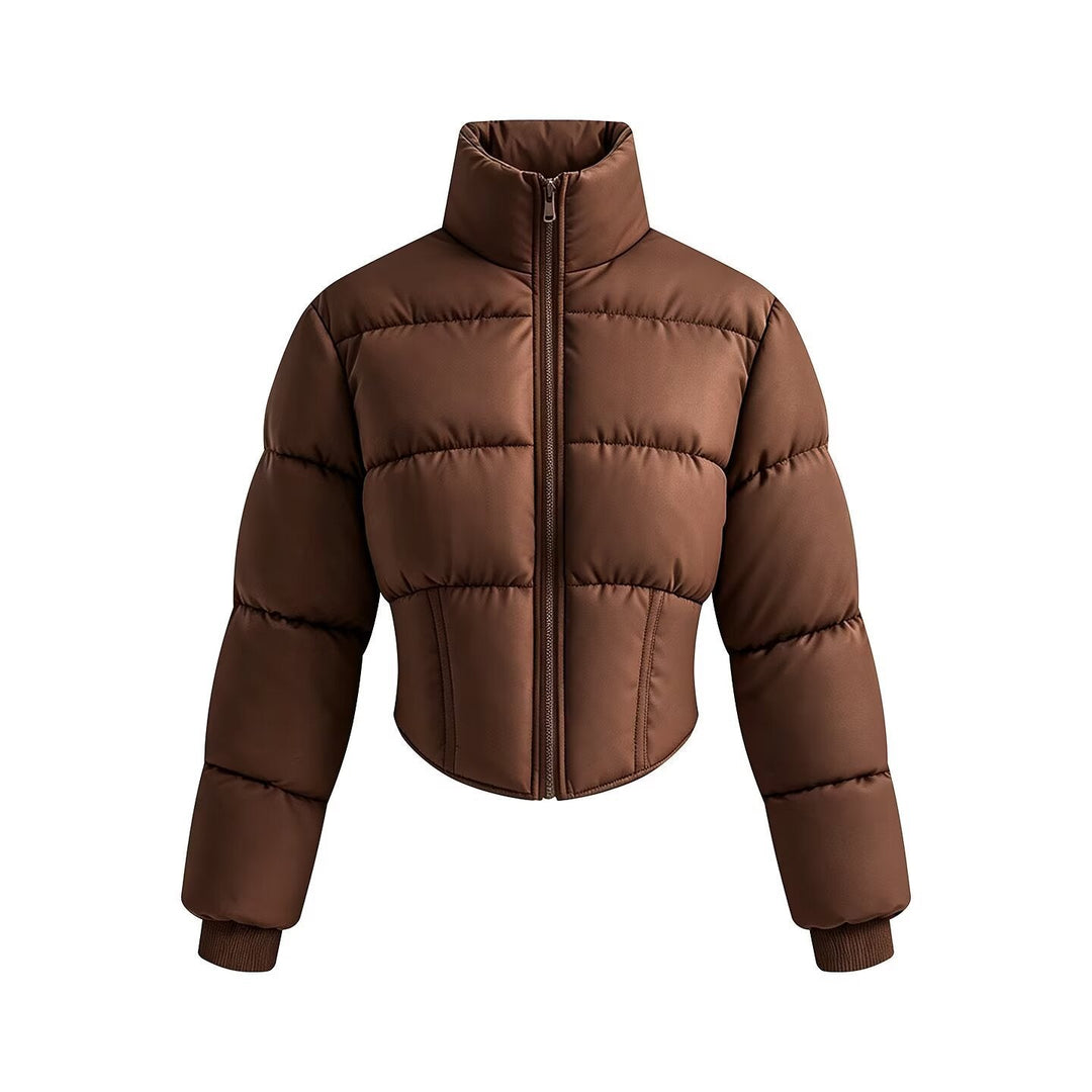 Leighton cropped puffer jacket with corset waist – image 4