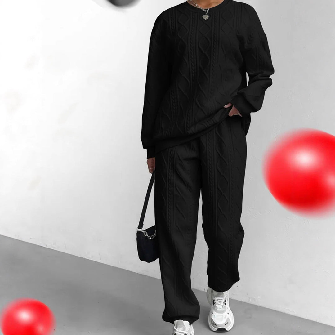 Alaina cable knit sweater and wide leg pants set – image 4