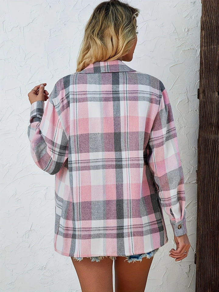 Josie oversized plaid flannel shacket – image 3