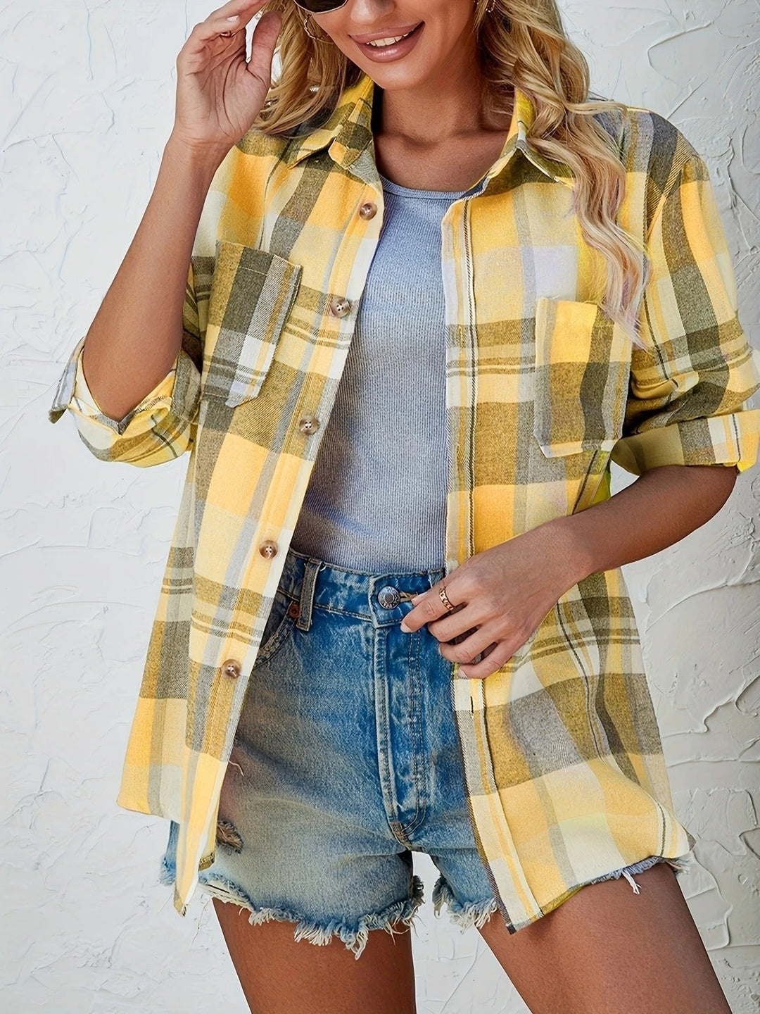 Josie oversized plaid flannel shacket – image 5
