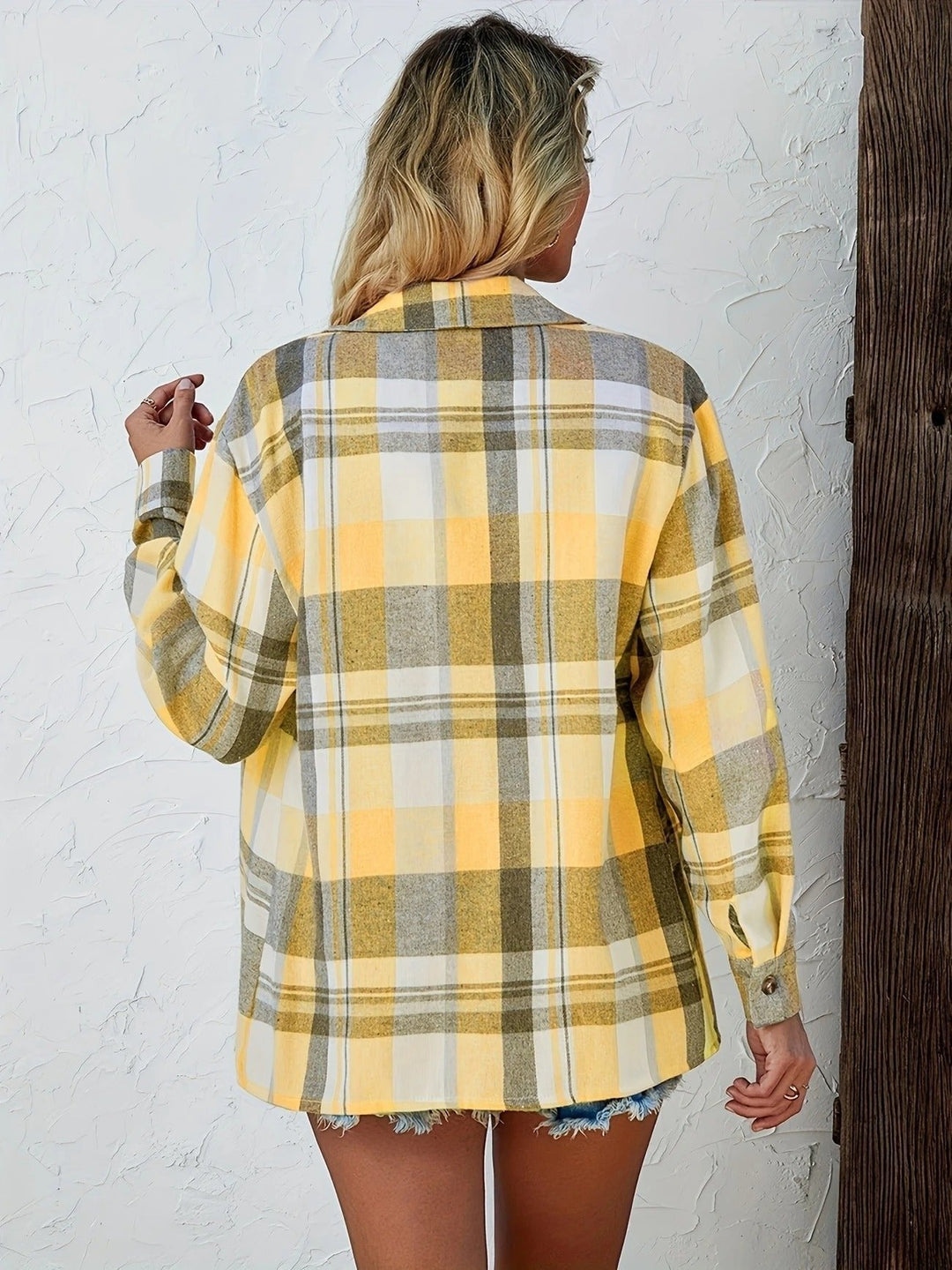 Josie oversized plaid flannel shacket – image 6