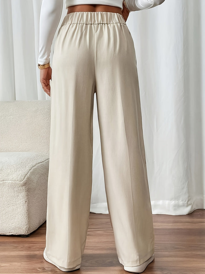 Delia button waist wide leg pants – image 2