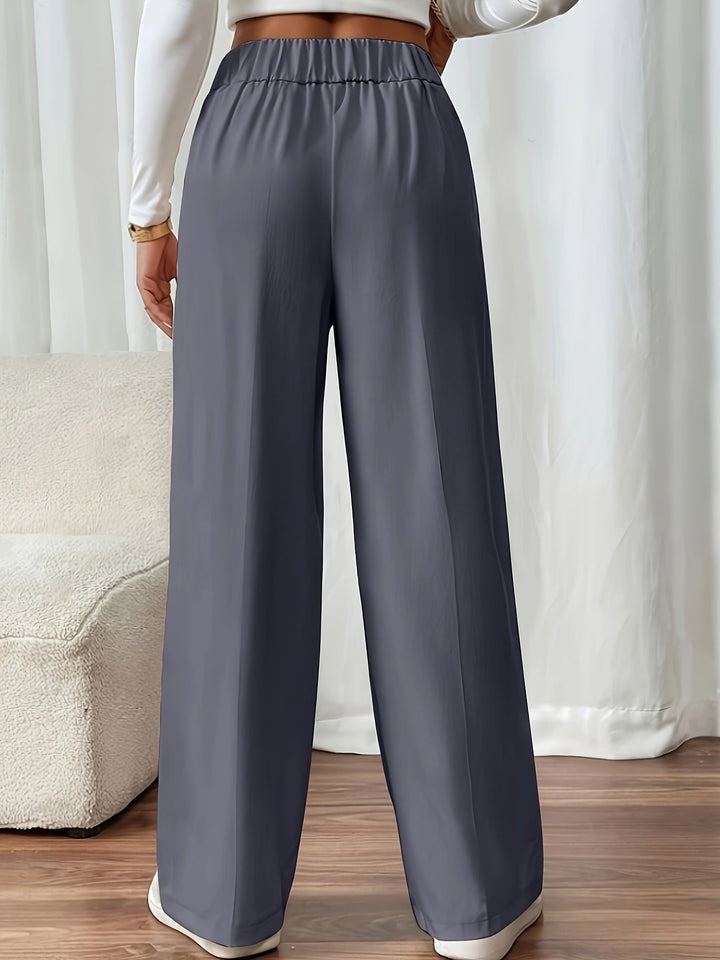 Delia button waist wide leg pants – image 6