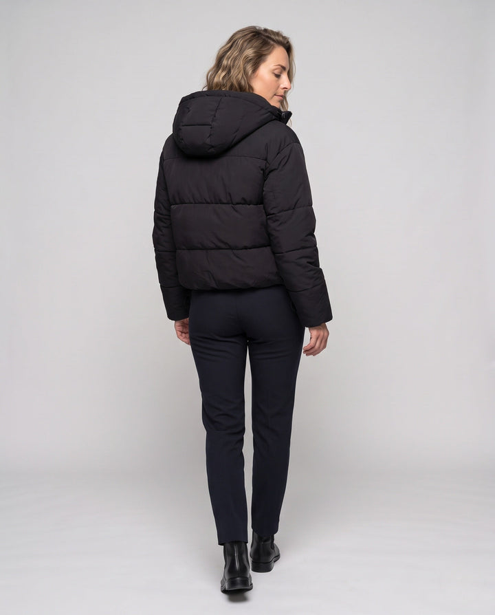 Mariana cropped hooded puffer jacket with metal zipper – image 4
