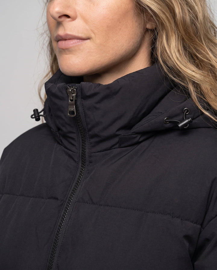 Mariana cropped hooded puffer jacket with metal zipper – image 3