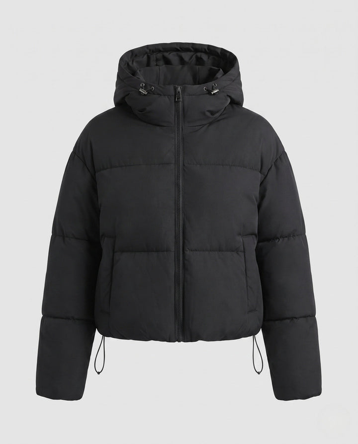 Mariana cropped hooded puffer jacket with metal zipper – image 5