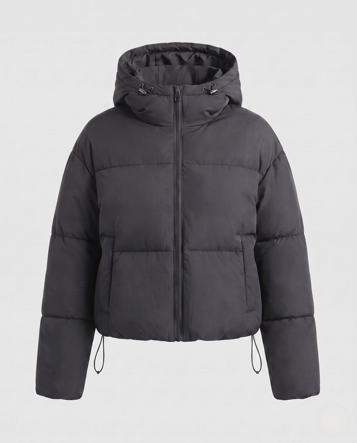 Mariana cropped hooded puffer jacket with metal zipper – image 9