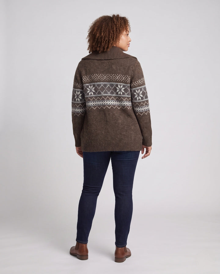 Jessa norwegian pattern oversized knit coat – image 4