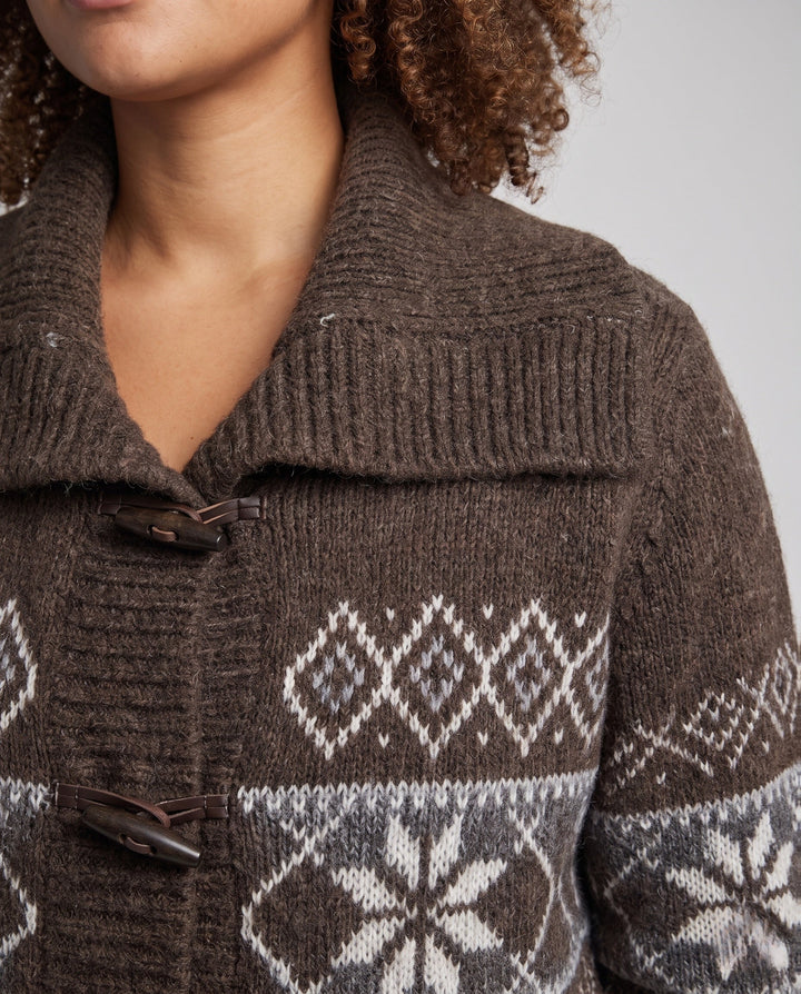 Jessa norwegian pattern oversized knit coat – image 3