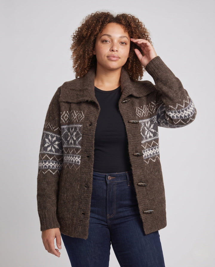 Jessa norwegian pattern oversized knit coat – image 2