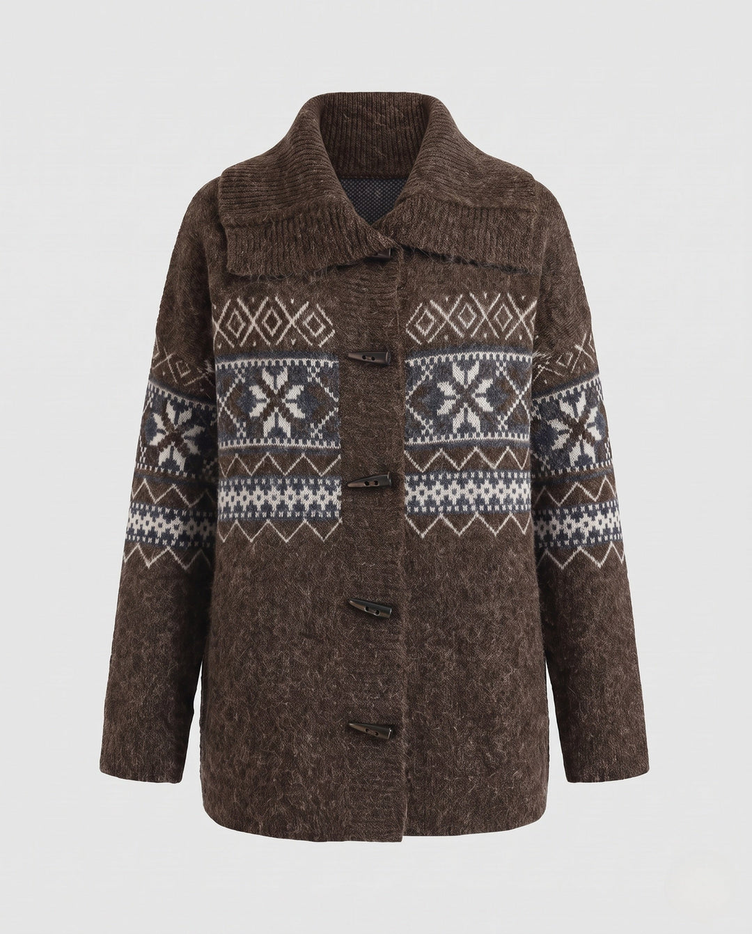 Jessa norwegian pattern oversized knit coat – image 6