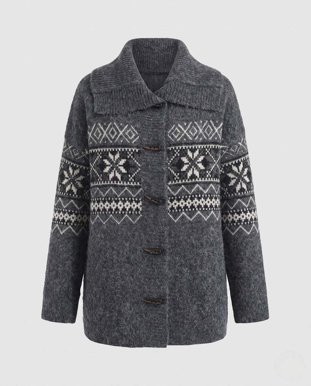 Jessa norwegian pattern oversized knit coat – image 5