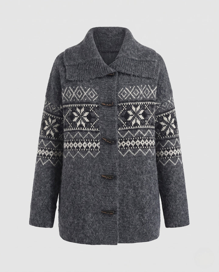 Jessa norwegian pattern oversized knit coat – image 5