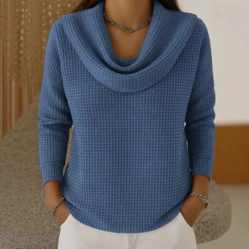 Josette relaxed waffle knit cowl neck sweater